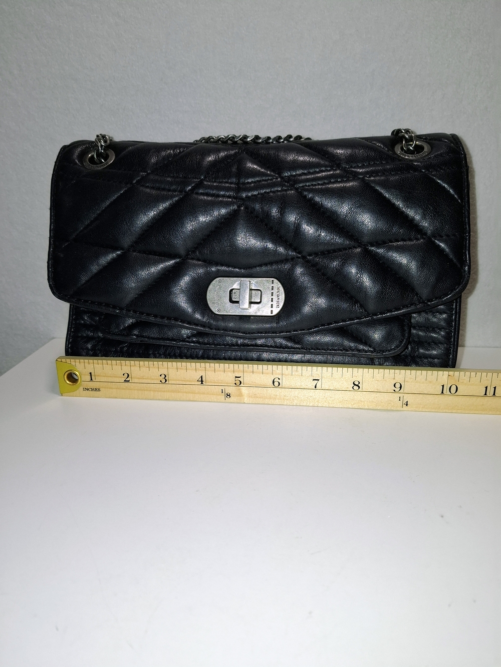 Zadig & Voltaire Black Quilted Shoulder Bag with Silver Chain - Picture 16 of 16